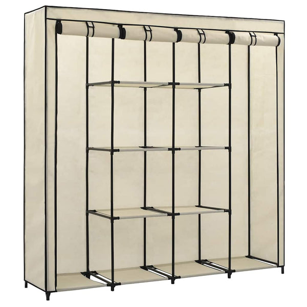 vidaXL Wardrobe with 4 Compartments Cream 175 x 45 x 170 cm