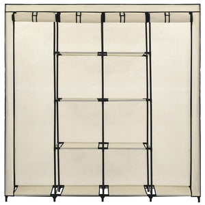vidaXL Wardrobe with 4 Compartments Cream 175 x 45 x 170 cm