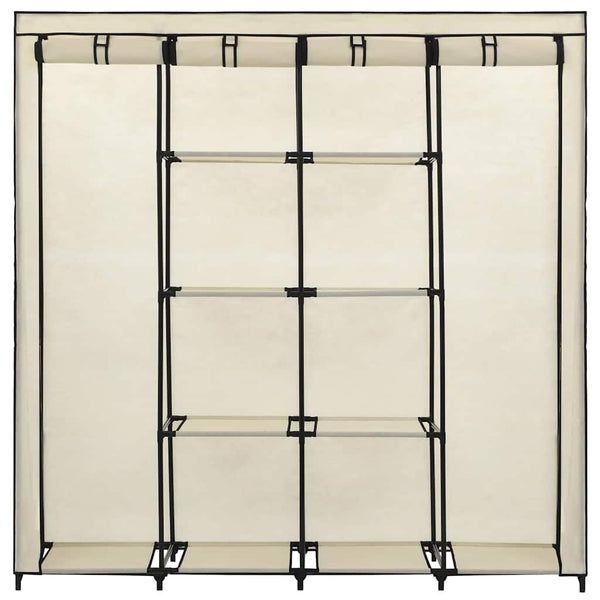 vidaXL Wardrobe with 4 Compartments Cream 175 x 45 x 170 cm