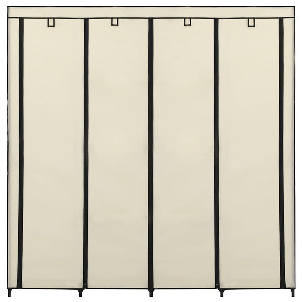 vidaXL Wardrobe with 4 Compartments Cream 175 x 45 x 170 cm