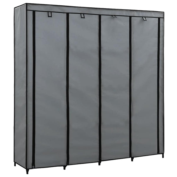 vidaXL Wardrobe with 4 Compartments Grey 175 x 45 x 170 cm