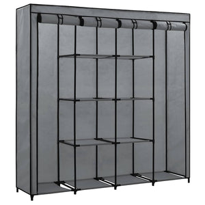 vidaXL Wardrobe with 4 Compartments Grey 175 x 45 x 170 cm