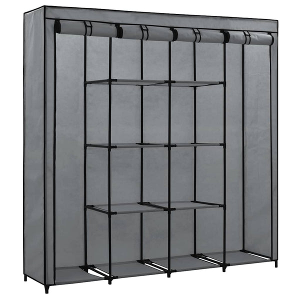 vidaXL Wardrobe with 4 Compartments Grey 175 x 45 x 170 cm
