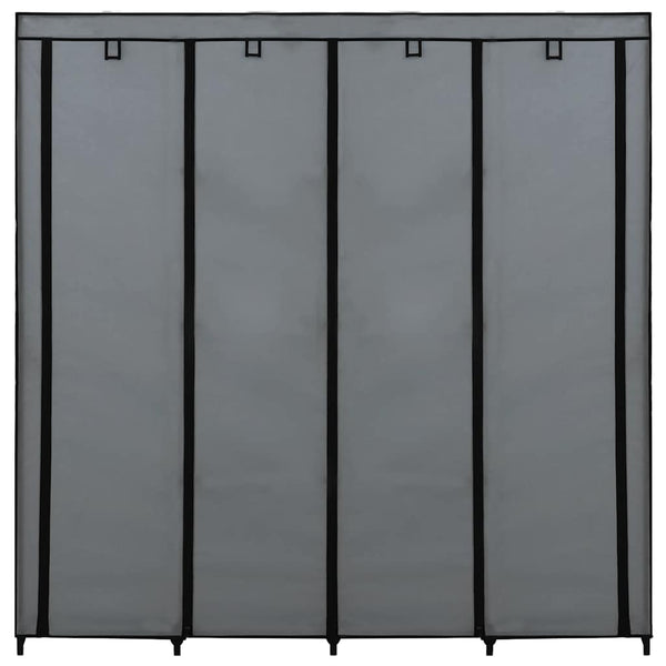 vidaXL Wardrobe with 4 Compartments Grey 175 x 45 x 170 cm