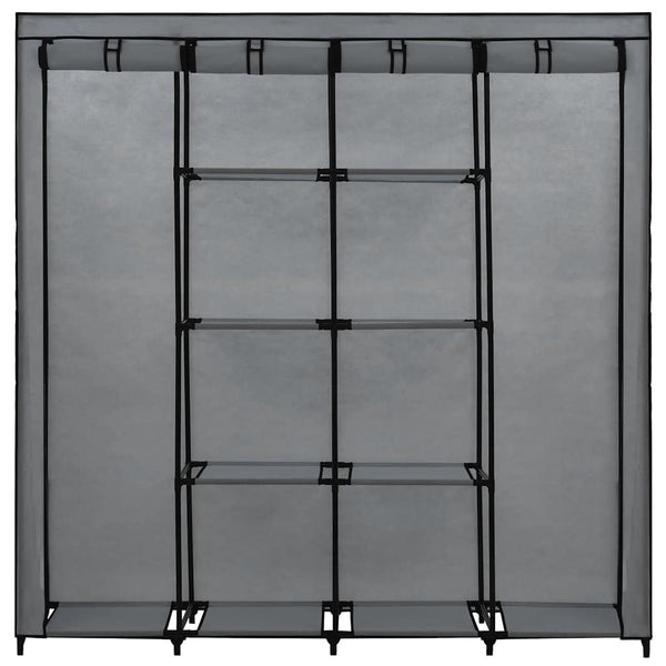 vidaXL Wardrobe with 4 Compartments Grey 175 x 45 x 170 cm