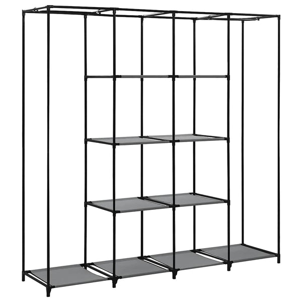 vidaXL Wardrobe with 4 Compartments Grey 175 x 45 x 170 cm