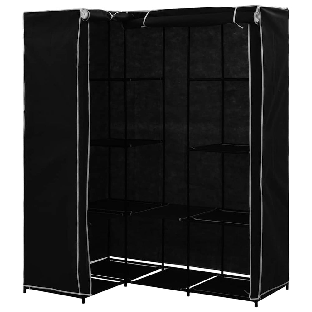 vidaXL Corner Wardrobe Black 130 x 87 x 169 cm