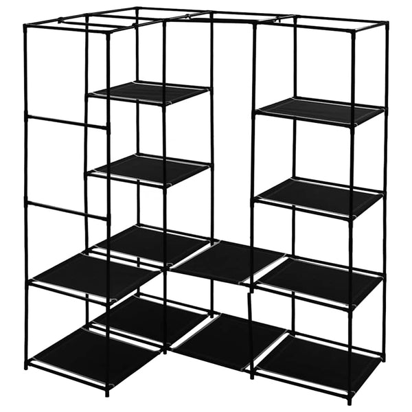 vidaXL Corner Wardrobe Black 130 x 87 x 169 cm