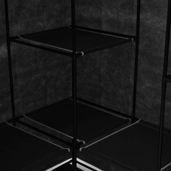 vidaXL Corner Wardrobe Black 130 x 87 x 169 cm