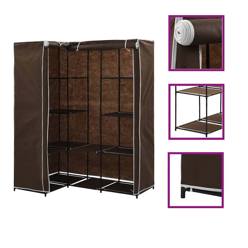 vidaXL Corner Wardrobe Brown 130 x 87 x 169 cm
