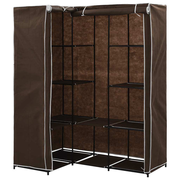 vidaXL Corner Wardrobe Brown 130 x 87 x 169 cm