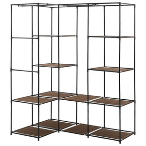 vidaXL Corner Wardrobe Brown 130 x 87 x 169 cm