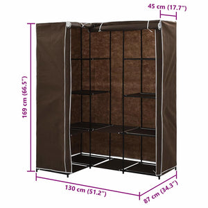 vidaXL Corner Wardrobe Brown 130 x 87 x 169 cm