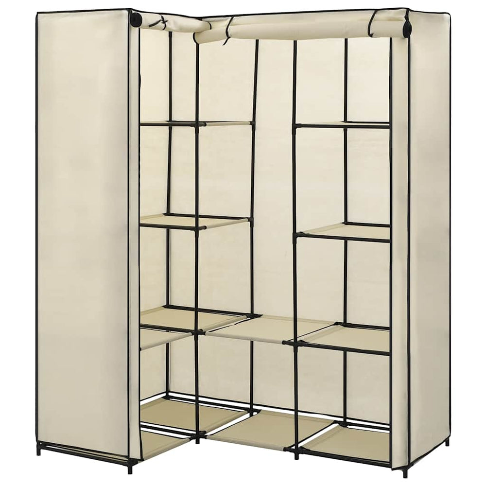 vidaXL Corner Wardrobe Cream 130 x 87 x 169 cm