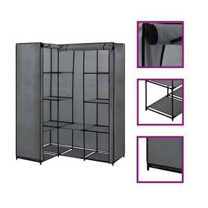 vidaXL Corner Wardrobe Grey 130 x 87 x 169 cm