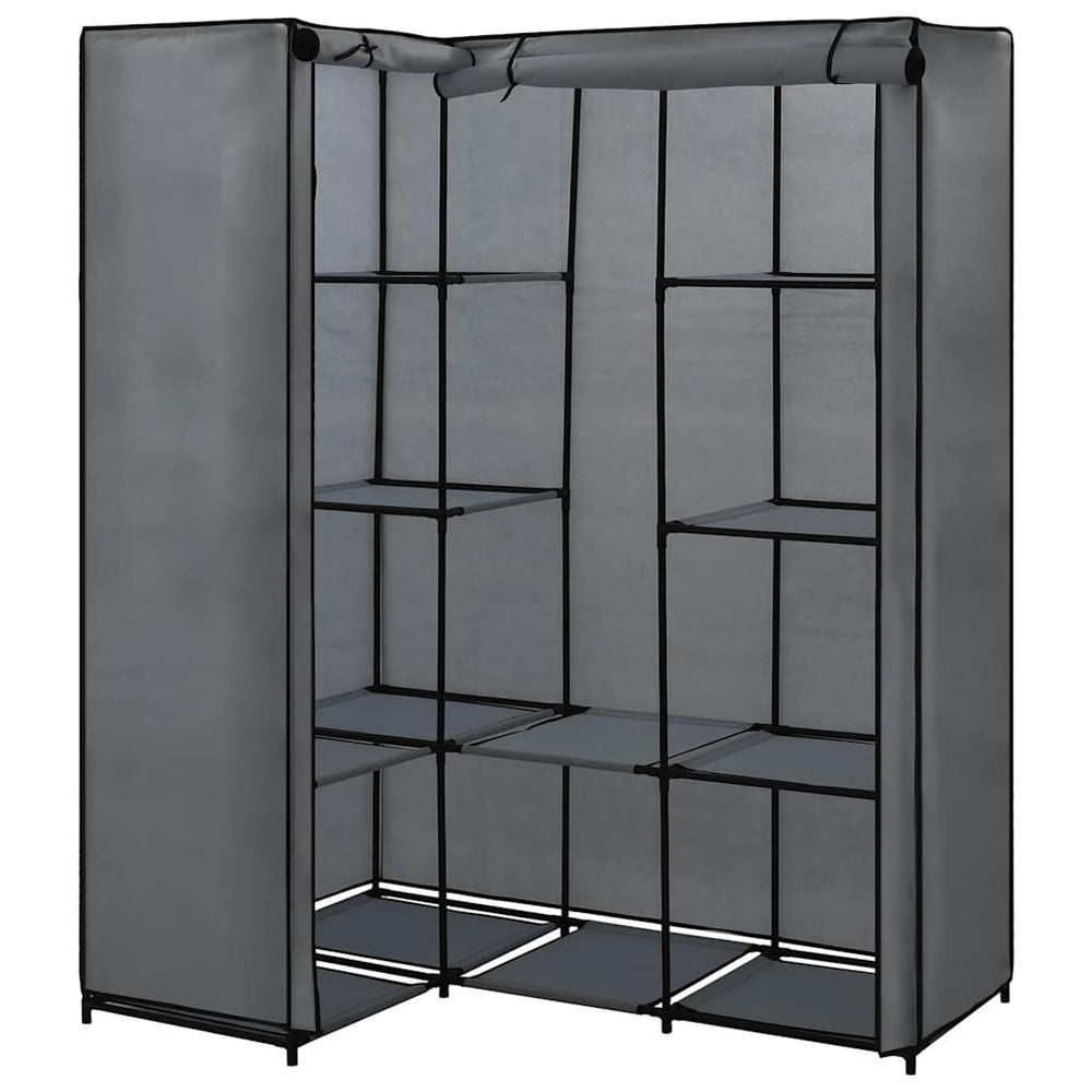 vidaXL Corner Wardrobe Grey 130 x 87 x 169 cm