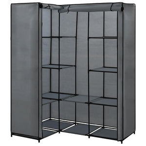 vidaXL Corner Wardrobe Grey 130 x 87 x 169 cm