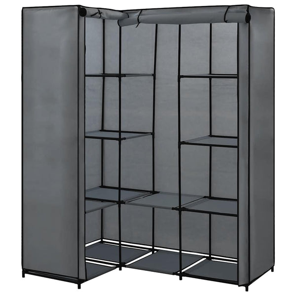 vidaXL Corner Wardrobe Grey 130 x 87 x 169 cm