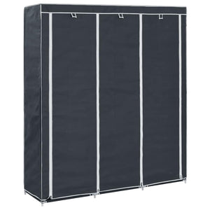 vidaXL Wardrobe with Shelves Rods Black 150x45x175cm Fabric