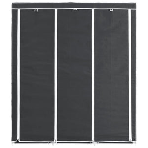 vidaXL Wardrobe with Shelves Rods Black 150x45x175cm Fabric