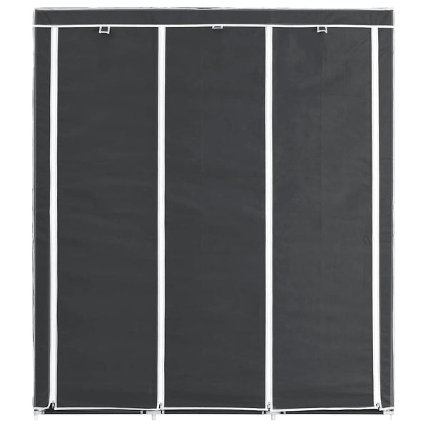 vidaXL Wardrobe with Shelves Rods Black 150x45x175cm Fabric