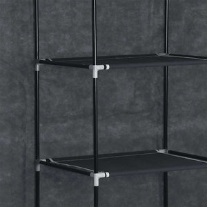 vidaXL Wardrobe with Shelves Rods Black 150x45x175cm Fabric