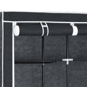vidaXL Wardrobe with Shelves Rods Black 150x45x175cm Fabric