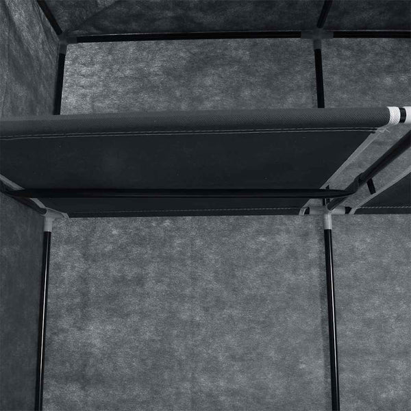 vidaXL Wardrobe with Shelves Rods Black 150x45x175cm Fabric