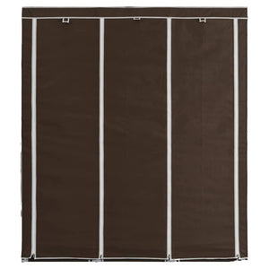 vidaXL Wardrobe with Compartments and Rods Brown 150x45x175cm Fabric
