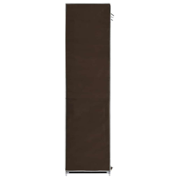 vidaXL Wardrobe with Compartments and Rods Brown 150x45x175cm Fabric