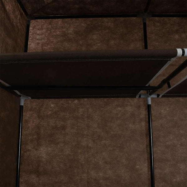 vidaXL Wardrobe with Compartments and Rods Brown 150x45x175cm Fabric