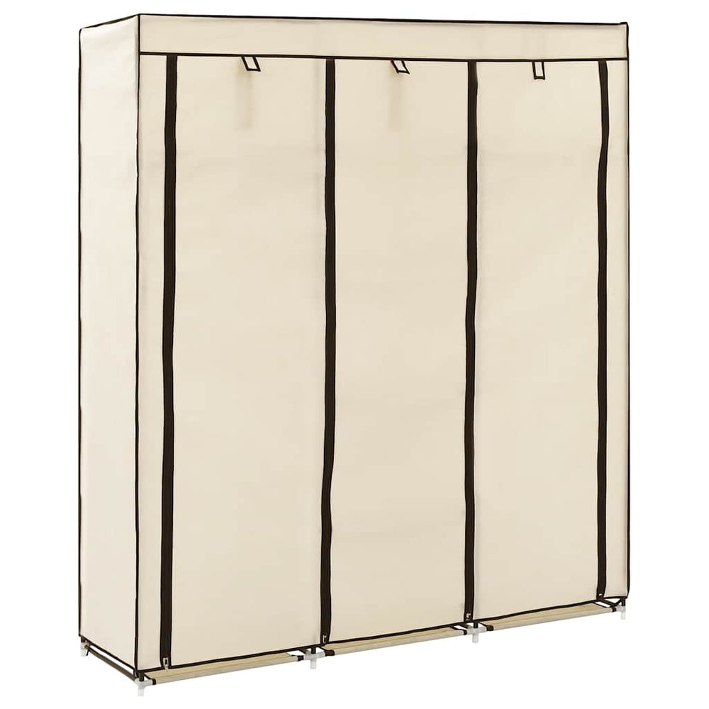 vidaXL Wardrobe with Shelves and Rods Cream 150x45x175cm Fabric