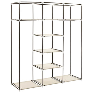 vidaXL Wardrobe with Shelves and Rods Cream 150x45x175cm Fabric