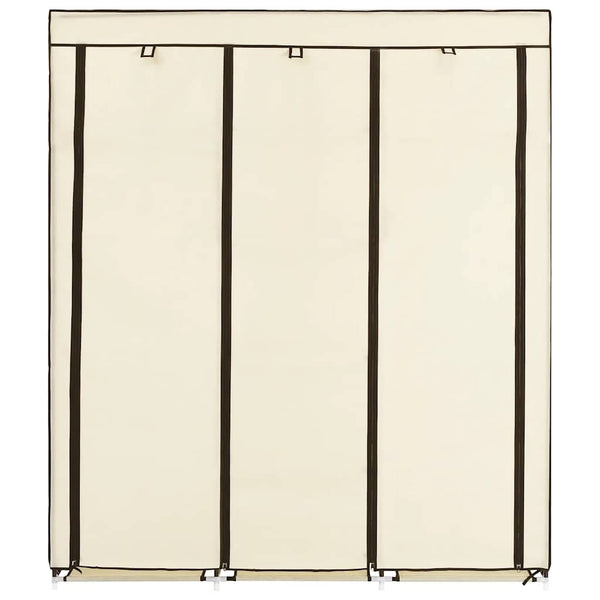 vidaXL Wardrobe with Shelves and Rods Cream 150x45x175cm Fabric