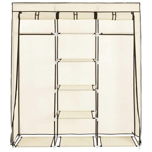 vidaXL Wardrobe with Shelves and Rods Cream 150x45x175cm Fabric