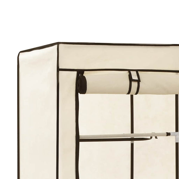 vidaXL Wardrobe with Shelves and Rods Cream 150x45x175cm Fabric