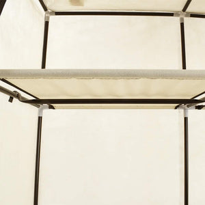 vidaXL Wardrobe with Shelves and Rods Cream 150x45x175cm Fabric