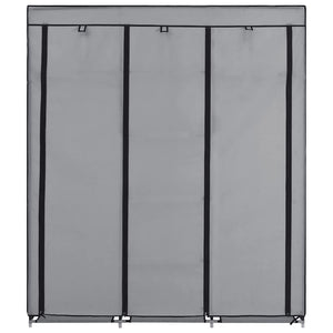 vidaXL Wardrobe with Shelves and Rods Grey 150x45x175 cm Fabric