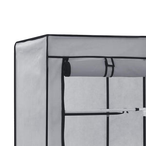 vidaXL Wardrobe with Shelves and Rods Grey 150x45x175 cm Fabric