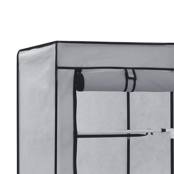 vidaXL Wardrobe with Shelves and Rods Grey 150x45x175 cm Fabric