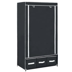 vidaXL Wardrobe Black 87 x 49 x 159 cm Fabric