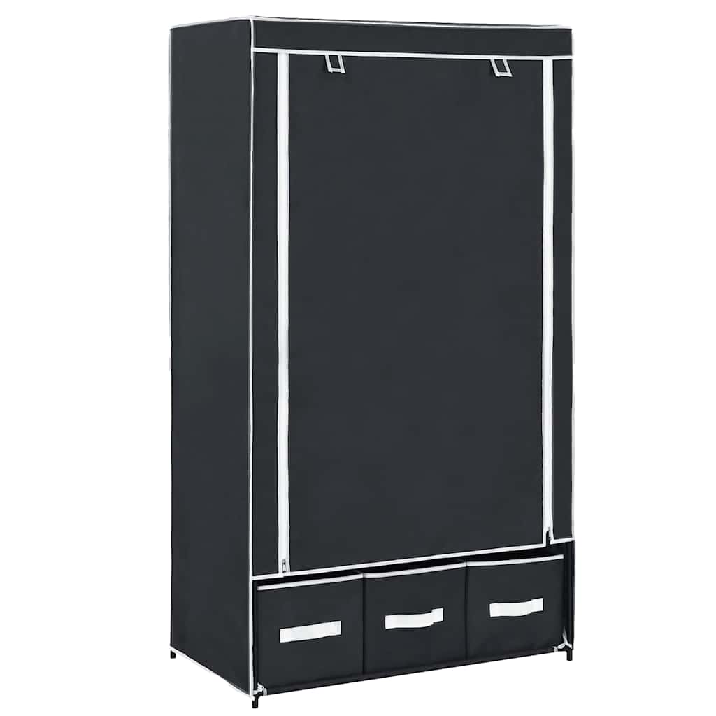 vidaXL Wardrobe Black 87 x 49 x 159 cm Fabric