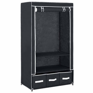 vidaXL Wardrobe Black 87 x 49 x 159 cm Fabric