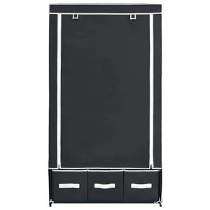 vidaXL Wardrobe Black 87 x 49 x 159 cm Fabric