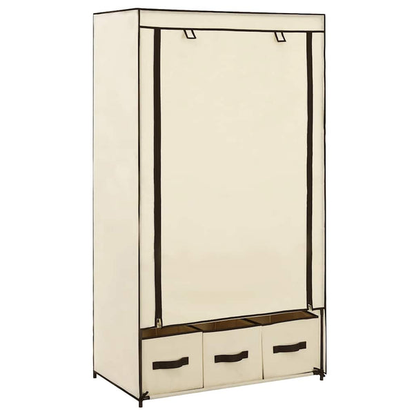 vidaXL Wardrobe Cream 87 x 49 x 159 cm Fabric