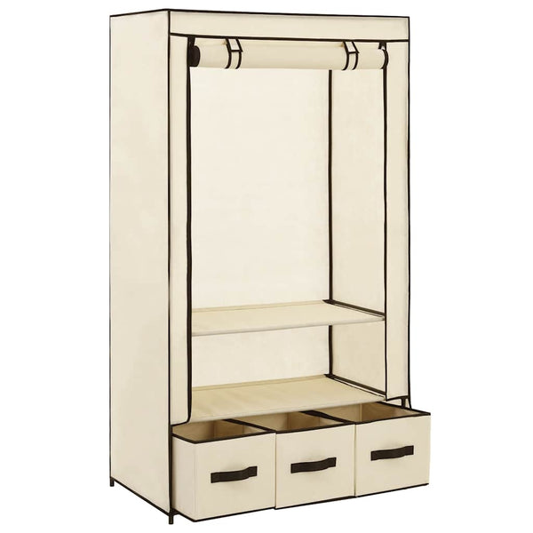 vidaXL Wardrobe Cream 87 x 49 x 159 cm Fabric