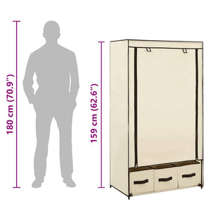 vidaXL Wardrobe Cream 87 x 49 x 159 cm Fabric