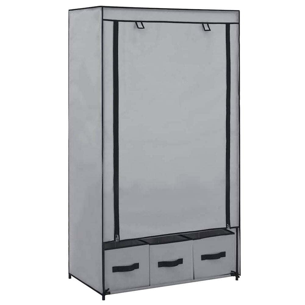 vidaXL Fabric Wardrobe Grey 87 x 49 x 159 cm