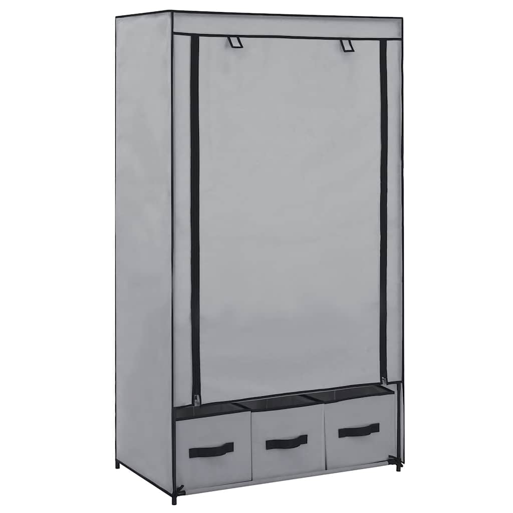 vidaXL Fabric Wardrobe Grey 87 x 49 x 159 cm