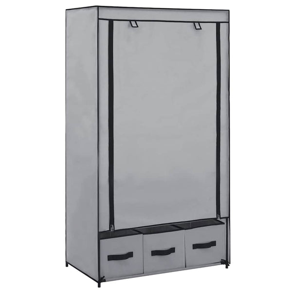 vidaXL Fabric Wardrobe Grey 87 x 49 x 159 cm